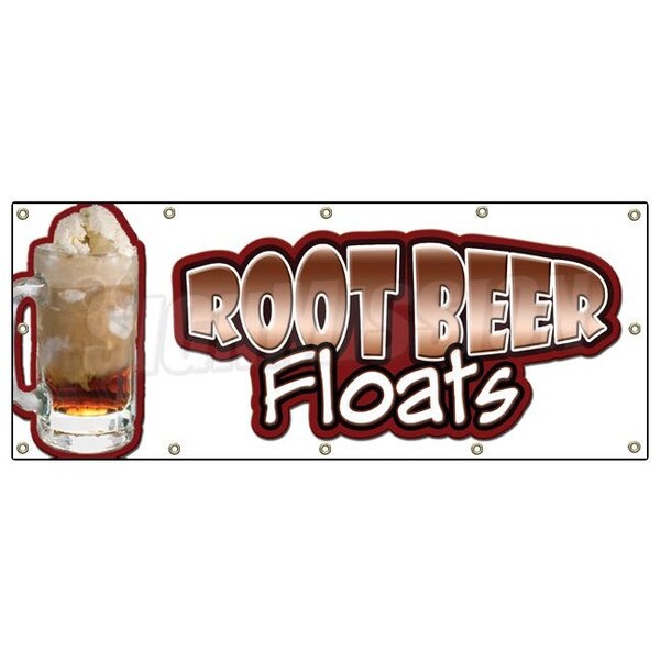 Signmission ROOT BEER FLOATS BANNER SIGN rootbeer float mug signs cold drinks B-120 Root Beer Floats - main